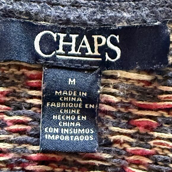 Chaps by Ralph Lauren Tribal Blanket Cardigan Sweater Sz L Womens Cotton Blend - Picture 9 of 11